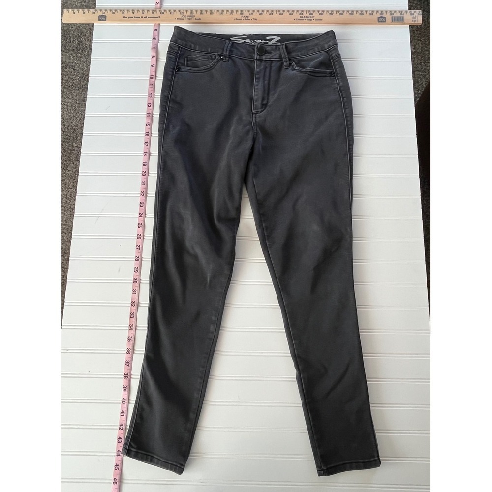 Seven7 High Rise Skinny Jeans Gray Skin-Fit Denim Womens Size 12 Charcoal Wash